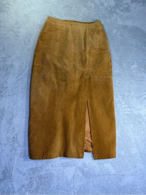 Vintage Comint Classic Camel Suede Pencil Skirt 5/6